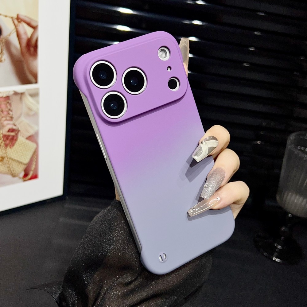 Ốp điện thoại cảm giác da không viền màu Gradient cho IPhone 17 16 15 14 13 12 Pro Promax 17 Air 16 15 14 Plus Vỏ thời trang chống rơi bốn góc chống trượt