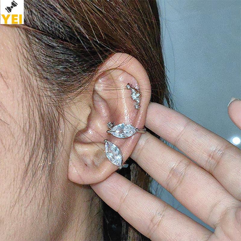 Kẹp Xương Tai Zircon Lấp Lánh Cho Nữ - Phù Hợp Với Tai Còng - Trang Sức Cưới Mới