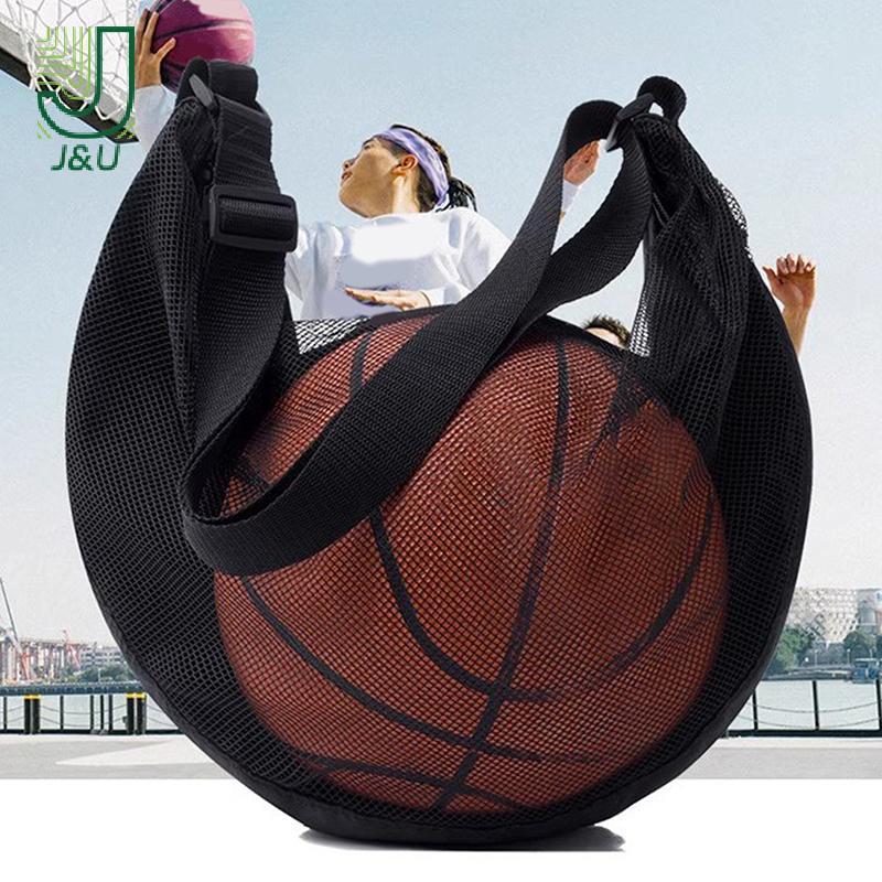 J & U 1 Túi Đơn Có Dây Kéo Túi Lưới Bảo Quản Thiết Bị Thể Thao Dây Rút Sling Bảo Quản Lưới Mang Bóng Rổ Mới