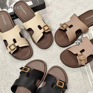 CAPUBEW (Thức mới) Lady flat dép thoải mái 2026 tính khí nữ dép cổ điển dép dép nữ dép nhẹ giày dép#01