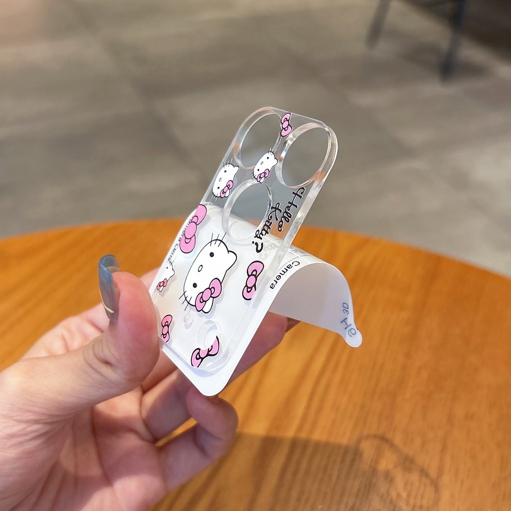 Phim hoạt hình dễ thương Stitch Hello Kitty Kính cường lực Phim ảnh cho iPhone 17 Pro Max / 17 / 16 Pro / Bảo hiểm toàn diện Bảo vệ camera điện thoại