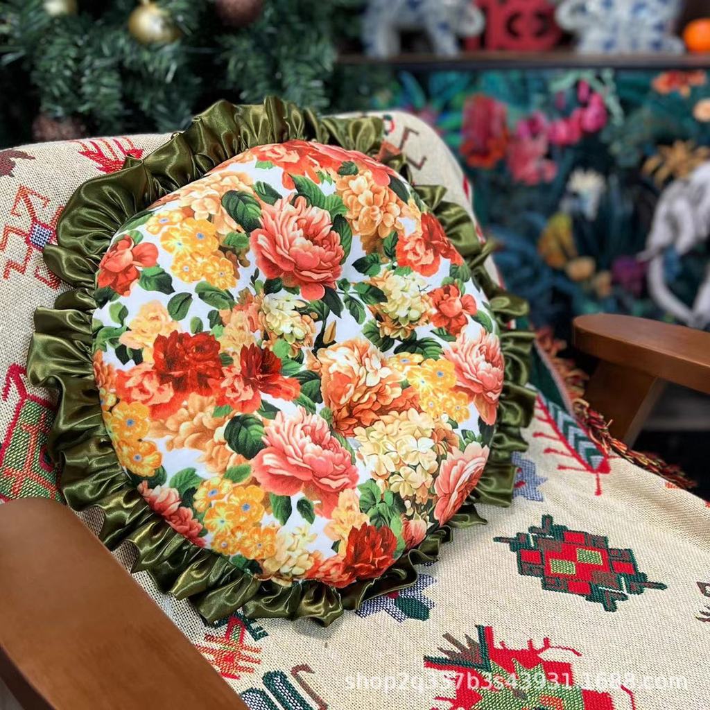 Retro Ren Ghế Tròn Đệm Nhà Thoáng Khí Futon Tatami Tầng Ghế Văn Phòng Đệm