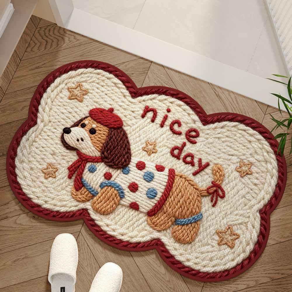 Thảm Chùi Chân 3D Hình Thú Dễ Thương Dệt Len, Thảm Nhà Tắm Chống Trượt, Siêu Thấm Nước