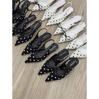 Rosa - Giày Búp Bê Mũi Nhọn Chấm Bi Thời Trang bệt 1 cm - SD-0357