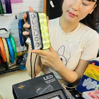 Đèn trợ sáng 6 MẮT 5 chế độ điện chung 12-24v cho xe máy, xe ô tô ( 1 đôi )