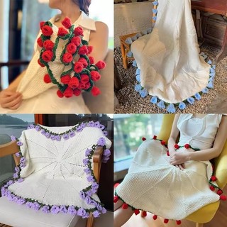 Sáng Tạo Móc Hoa Chăn Hoa Hồng Bó Hoa Chăn Hoa Hướng Dương Bó Hoa Cưới Quà Tặng Handmade Sofa Chăn Quà Tặng