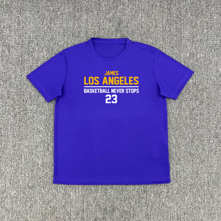 Áo thun ngắn tay James Lakers, khô nhanh, phù hợp tập luyện bóng rổ
