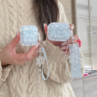 Bông tuyết màu xanh cho AirPods 1 / 2 3 Pro Pro2 pro3 Airpod4 Bộ tai nghe Vỏ bảo vệ Bluetooth không dây AirPods Pro i3 i4 pro3 Vỏ bảo vệ tai nghe
