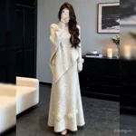 [Miễn phí vận chuyển] Váy dệt kim phong cách Hàn Quốc nhẹ nhàng, phù hợp thu đông, Oversize & Ôm body, Sang trọng cho phụ nữ - 21ND — ảnh 2
