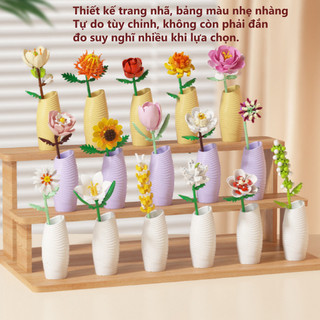 【BabyJoy】Bộ DIY 16 cành hoa lắp ráp sáng tạo, mô hình khối xây dựng, đồ chơi và quà tặng độc đáo cho trẻ em