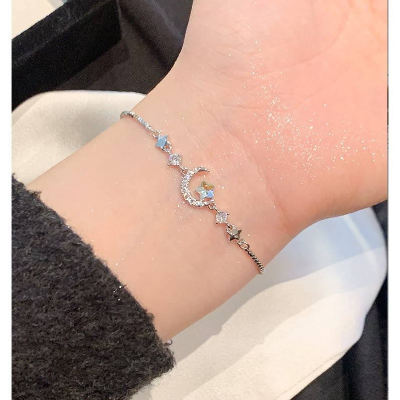 Vòng tay nữ đa năng và thời trang, thiết kế ngôi sao mặt trăng với đá zircon, thể hiện khí chất cá tính