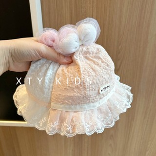 Mũ Chống Nắng Bé Gái – Kiểu Công Chúa Thời Trang, Mỏng, Viền Ren, Phù Hợp Mùa Xuân Hè MU011
