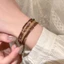 OUSXA Vòng Tay Đính Hạt Nhiều Màu Sắc, Vòng Tay Đính Hạt Bohemian Xanh, Xếp Chồng Co Giãn Có Thể Điều Chỉnh Quấn Quyến Rũ Tay Dây Chuyền Trang Sức