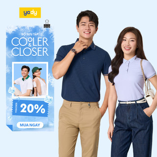 Áo thun polo nam vải siêu co giãn YODY bo cổ dệt vải waffle thoáng khí chạm mát MCPO25S037