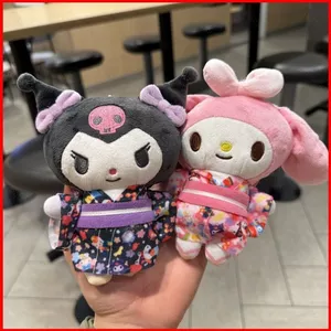 BH2 Dễ Thương Sanrio Hello Kitty My Melody Kuromi Sakura kimono sang trọng mặt dây chuyền quà tặng cho bạn gái đồ chơi nhồi bông HB2