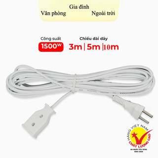 Dây điện nối dài Nguồn, dây cắm điện nối dài 3m, 5m, 10m，Dùng cho gia đình, bàn làm việc, xây dựng và ngoài trời