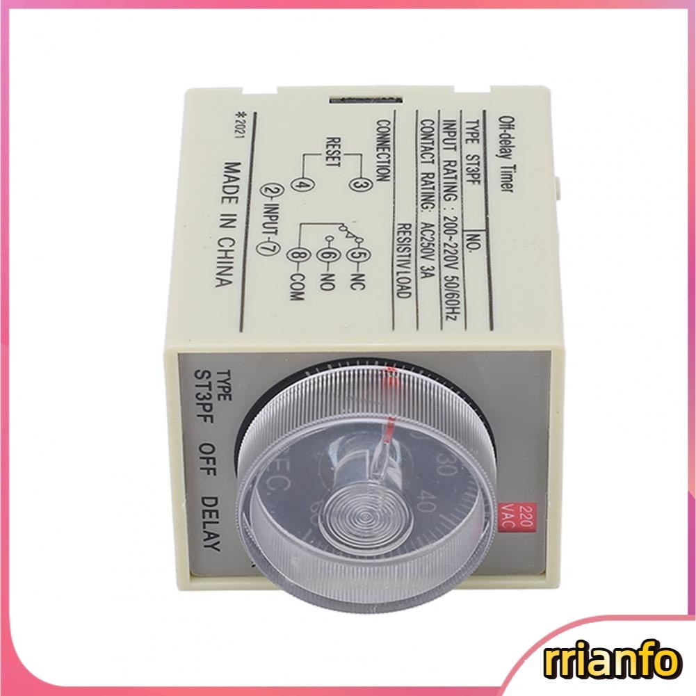 Rrianfo Rơ le đút tắt nguồn thời gian hẹn giờ chính xác cao AC200‑220V ST3PF