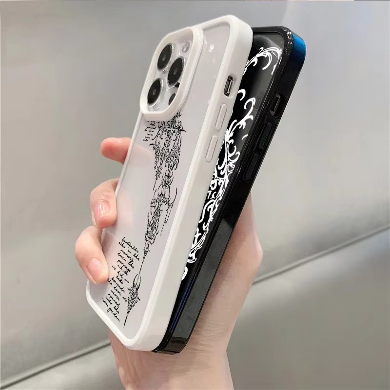 Ốp điện thoại trong suốt Gothic Cross Vine cho iPhone 17 16 15 Pro 14 13 11 12 Pro Max 16E X XR XS Max 7 8 Plus SE2 Vỏ chống sốc