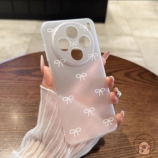 Dành Cho iQOO Z11 Z10 Z10X Z9 Turbo Lite Z9X Z8 Z8X Z7 Z7X 15 Ultra 15R 13 12 11 10 9 8 Pro Plus Ốp Lưng Điện Thoại Nơ Trắng Thanh Lịch Nơ Nơ Cô Gái Dễ Thương Cô Gái Đơn Giản Vỏ Mềm