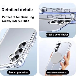 [JLK] ốp lưng s25 fe Lưng Cứng Lai Chống Sốc Cho Samsung Galaxy S26 S25 S24 S23 S22 S21 Ultra Plus FE Edge Vỏ Mềm Trong Suốt S26Ultra Cover Slim