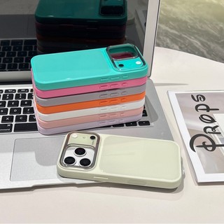 Ốp Điện Thoại Kính Cường Lực Cảm Giác Đá Cam Hàn Quốc Cho iPhone 17Promax 17Pro 16Promax 13 14 15 Pro Max Vỏ Di Động Nữ Chống Sốc