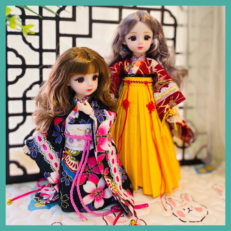 30cm Phong Cách Nhật Bản Búp Bê Kimono Quần Áo Bé Mặc Quần Áo 6 Điểm bjd Miko Quần Áo Phong Cách Nhật Bản Người Giúp Việc Quần Áo Quà Tặng Năm Mới 0406