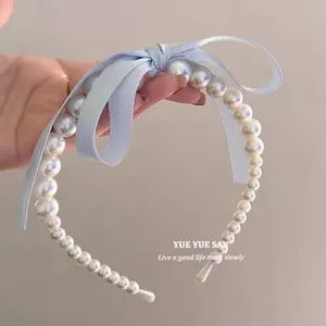 Kẹp tóc nơ ngọc trai retro ngọt ngào, phù hợp cho các cô gái