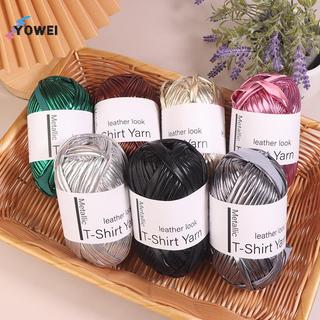 YOWEI 40M / Cuộn Giả Da Sáng Bóng Móc Sợi Vải Đan Sợi DIY Tay Đan Sợi Bóng Cho Túi nket Đệm VN