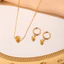 Vòng cổ và bộ bông tai hạt tròn mạ vàng 18K style tối giản dành cho nữ