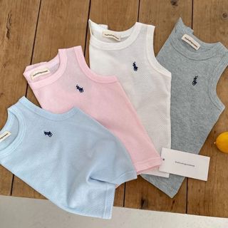 Mỏng Lưới Co Giãn Mùa Hè Áo Vest Trẻ Em Bé Trai Áo Thun Không Tay Bé Thêu Top Bé Gái