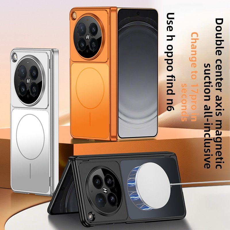Ốp điện thoại mờ bản lề từ tính mờ cho OPPO Find N6 Find N5 Find N3 Vỏ chống sốc bằng nhựa mỏng có sạc không dây