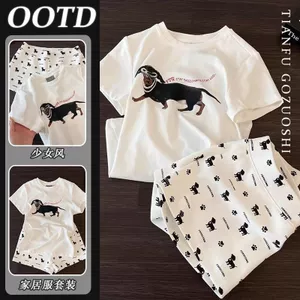 Shop [Cotton Giả Chất Lượng Cao] Bộ Đồ Ngủ Hoạt Hình Phong Cách ins Nữ Ký Túc Xá Sinh Viên Dễ Thương Bộ Quần Áo Nhà Tay Ngắn