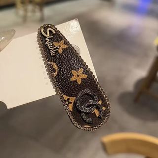 [Sản phẩm phúc lợi] Pháp Retro In Hình Thời Trang Trá Đầu Nổ Kẹp Bên bb Kẹp Da Cao Cấp Kẹp Tóc Phụ Kiện Tóc Mũ Đội Đầu