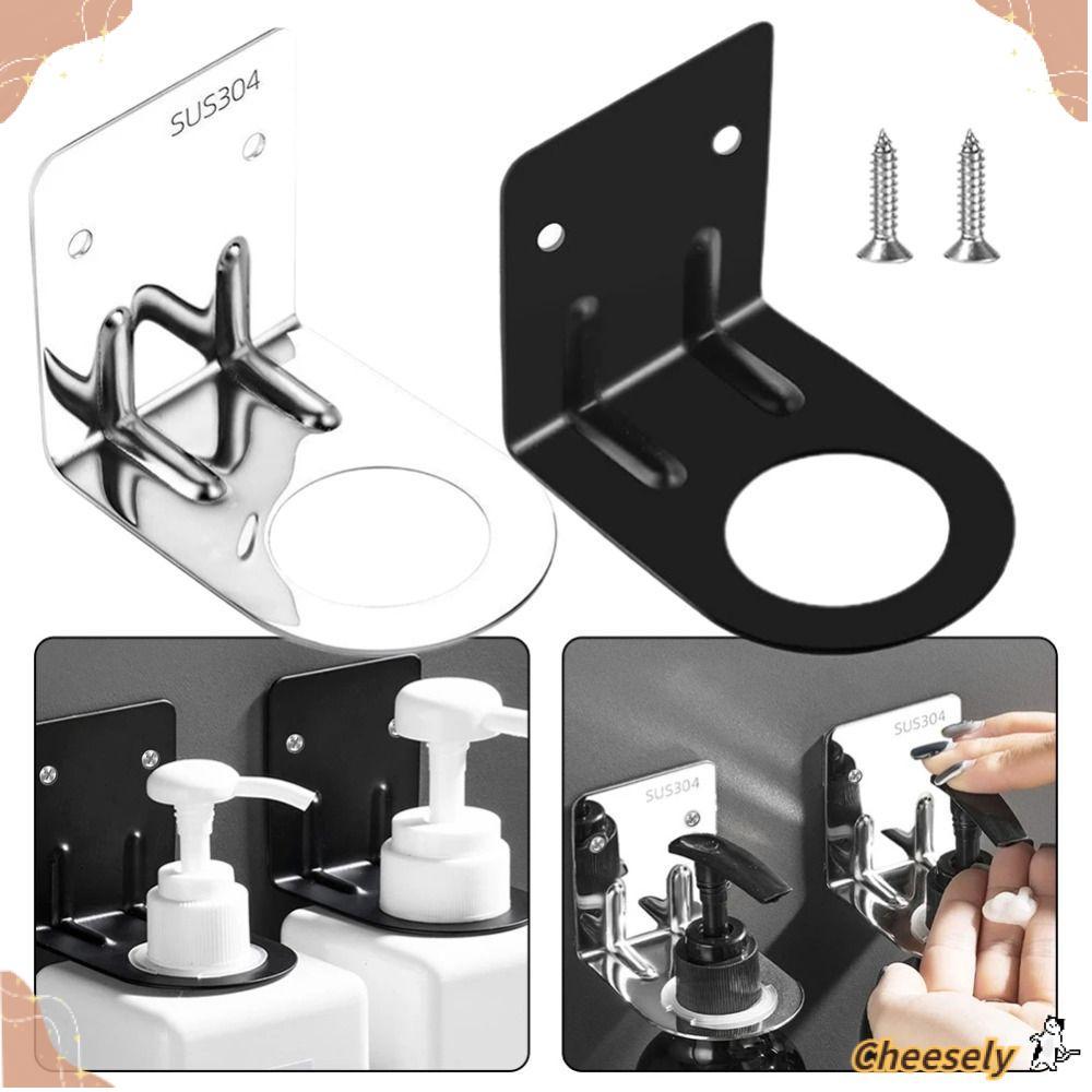 CHEESELY 2 Cái Giá Đựng Gel Tắm, Xà Phòng Inox Chất Lỏng Tổ Chức Dầu Gội Giá Đựng Chai, Móc Treo Tường Máy Khoan Treo Tường Móc Tổ Chức