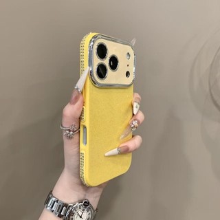 Ốp điện thoại kim cương và hồng lấp lánh sang trọng cho iPhone 1716 15 14 13 Pro Max camera chống sốc chống rơi mặt sau cứng