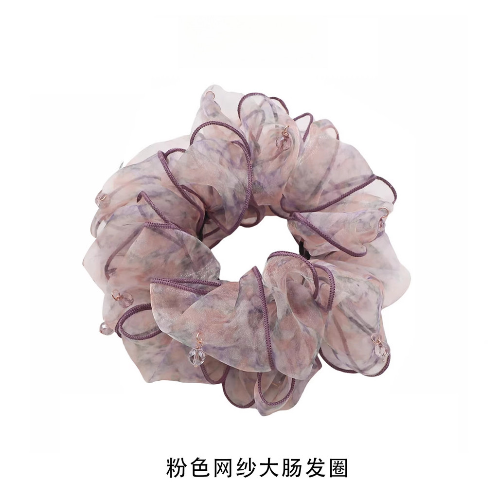 Scrunchy Dây Buộc Tóc Phong Cách Mới 2026 - Hoạ Tiết Hoa, Thích Hợp Cho Styling Tóc và Đeo Làm Mũ Đội Đầu