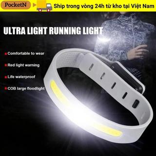 Đèn LED băng tay Pocketn - Chống nước, sạc lại USB, dùng cho đèn chạy xe đạp và dây đeo cổ tay an toàn