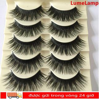 LUMELAMP 5 Đôi Mi Mắt Giả Làm Đẹp Dày Hơn Handmade Cross