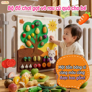 【BabyJoy】Bộ đồ chơi bóc tách và cắt rau củ quả mô phỏng như thật,chất liệu nhựa ABS an toàn,Gửi bảng nỉ