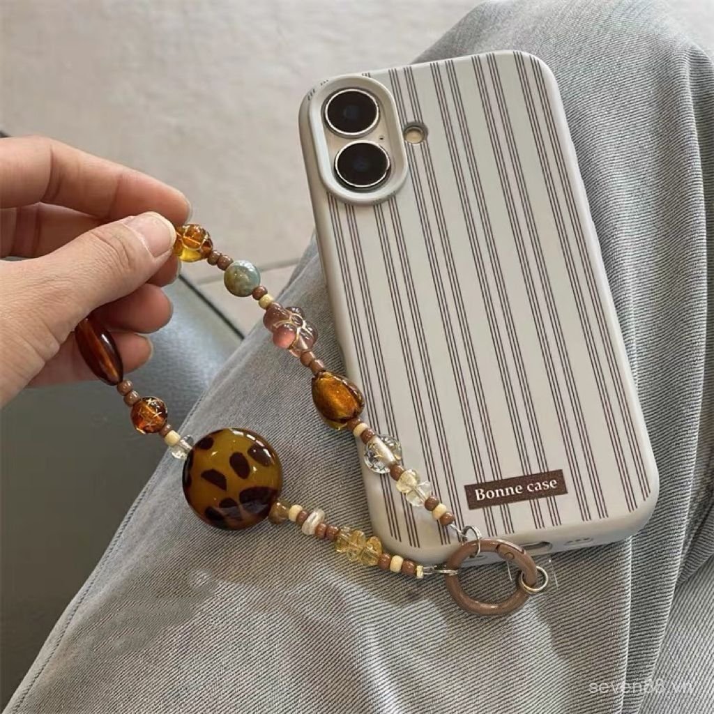 Ốp Điện Thoại Thích Hợp Cho iPhone 11 12 13 14 15 16 17 Pro max Plus Không Khí Văn Học Sọc Có Dây Xích Chống Sốc Vỏ Bảo Vệ Chống Sốc Bao Gồm Tất Cả OYHS