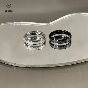 Nhẫn Cặp Đôi Hình Học Sáng Bóng Thời Trang, Màu Trắng Đa Năng - Quà Tặng Perfect Cho Nam Và Nữ