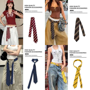 Dây sọc đỏ retro mới nhất, phù hợp thời trang đường phố, thắt lưng nữ