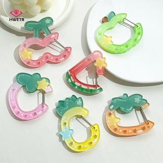 HWETR Acrylic Rỗng Hình Trái Cây Nữ Trang Móc Khóa Túi Quyến Rũ Phụ Kiện Carabiner Bapa Mặt Dây Chuyền Sổ Tay Trang Trí Quà Tặng Móc Khóa