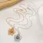 Mặt dây chuyền hoa xếp li kim loại thời trang, thiết kế xương đòn thanh lịch với năm cánh hoa đơn giản