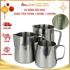 Ca Đánh Sữa Inox - Dung Tích 350ml / 600ml / 1000ml | Dụng Cụ Pha Chế Barista Chuyên Nghiệp