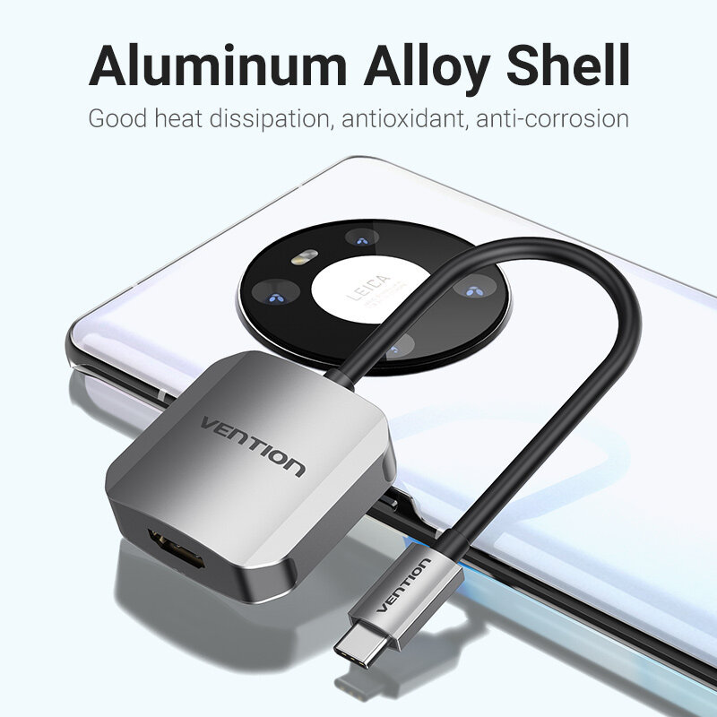 Vention Bộ Chuyển Đổi USB C Sang HDMI Thunderbolt 3, dây Type C Sang HDMI Hỗ Trợ USB 3.1 1080P 4K UHD