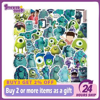 54 Chiếc Disney Monster Inc Dán Chống Thấm Nước DIY Notebook Điện Thoại Laptop Mũ Bảo Hiểm Xe Dán Đề Can