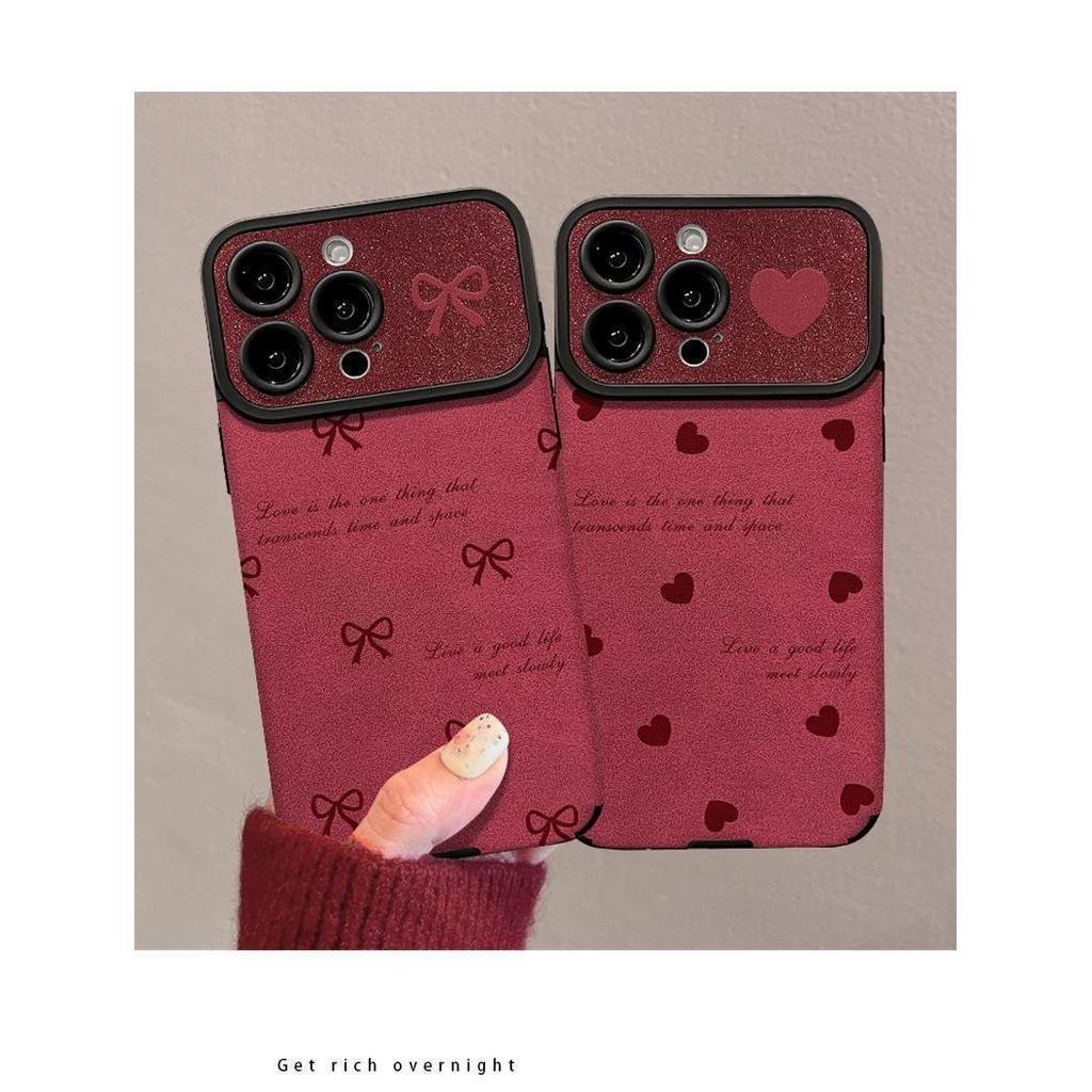 Ốp Điện Thoại Thích Hợp Cho iPhone 11 12 13 14 15 16 17 Pro max Plus Air Red Bow Cửa Sổ Lớn Chống Sốc Vỏ Bảo Vệ Chống Sốc Bao Gồm Tất Cả SSEY