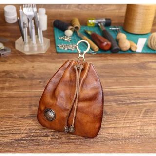 Ví đựng chìa khóa dây rút YONDR, Ví thay đổi túi cổ điển cổ điển, Móc khóa Mini PU nhỏ gọn Vòng chìa khóa Ví đựng tiền xu cho nam giới