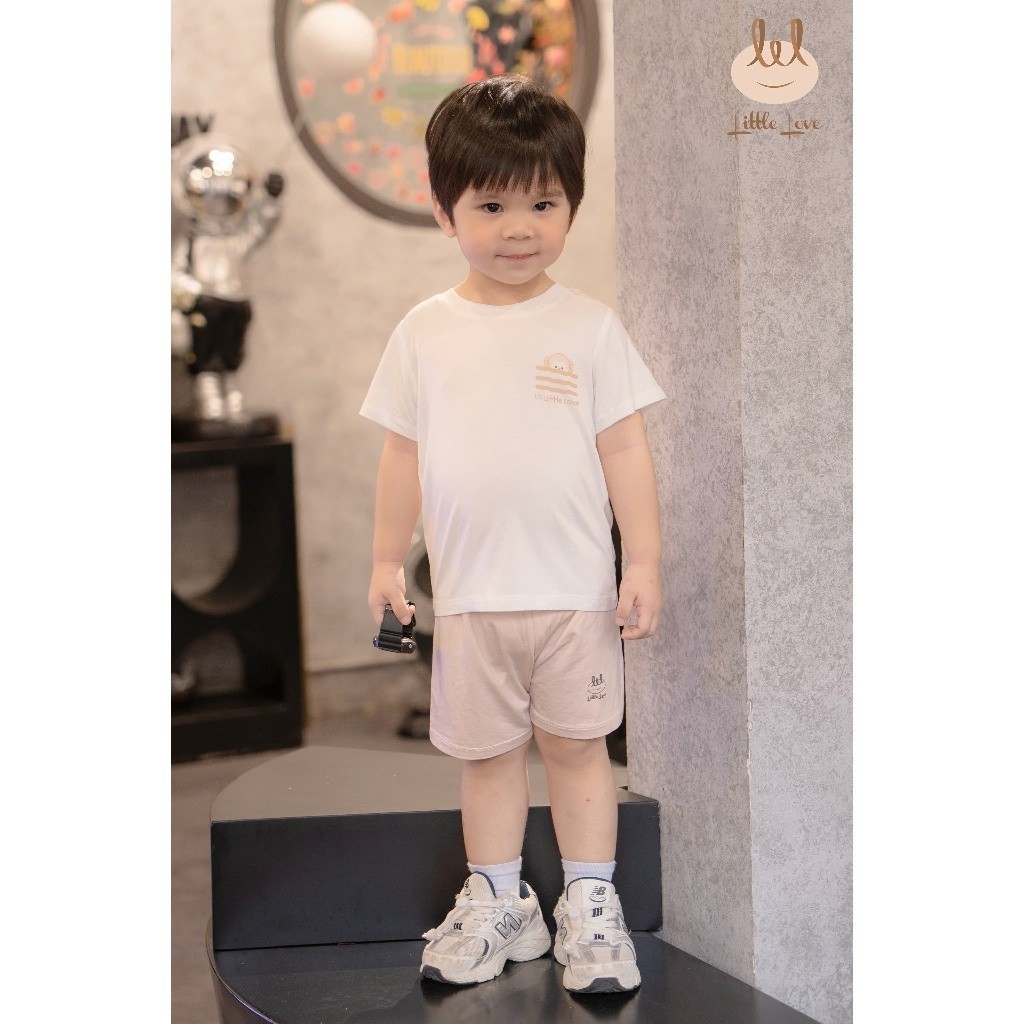 Bộ cộc tay chất vải sợi tre kháng khuẩn [ mềm, mát, mỏng, co dãn & thấm hút tốt]  dành cho bé từ 6m-4y  (HCT01)